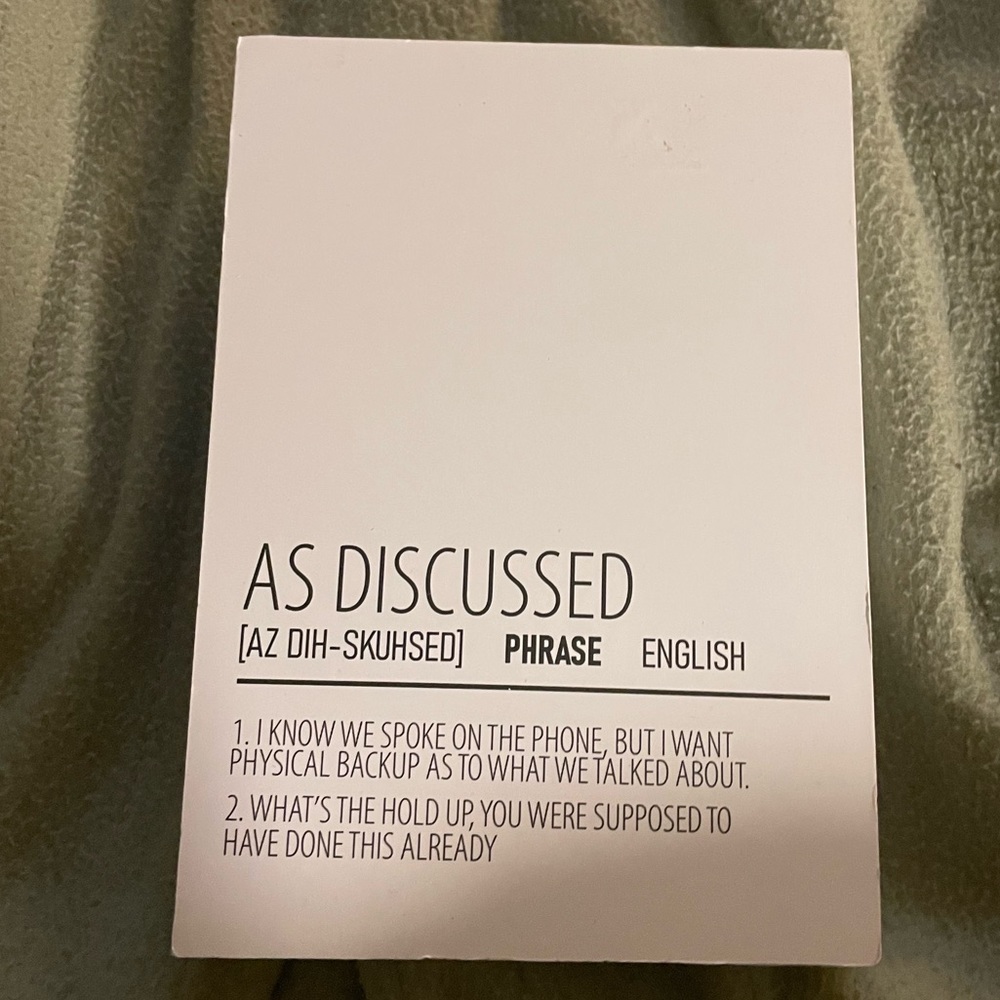 Wall Decor “As Discussed” 5x7in Black and White